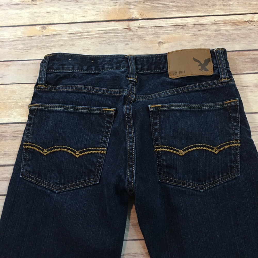 SOLD 26x28 AE Men’s Dark Wash Slim Leg Denim Jeans - Picture 6 of 8